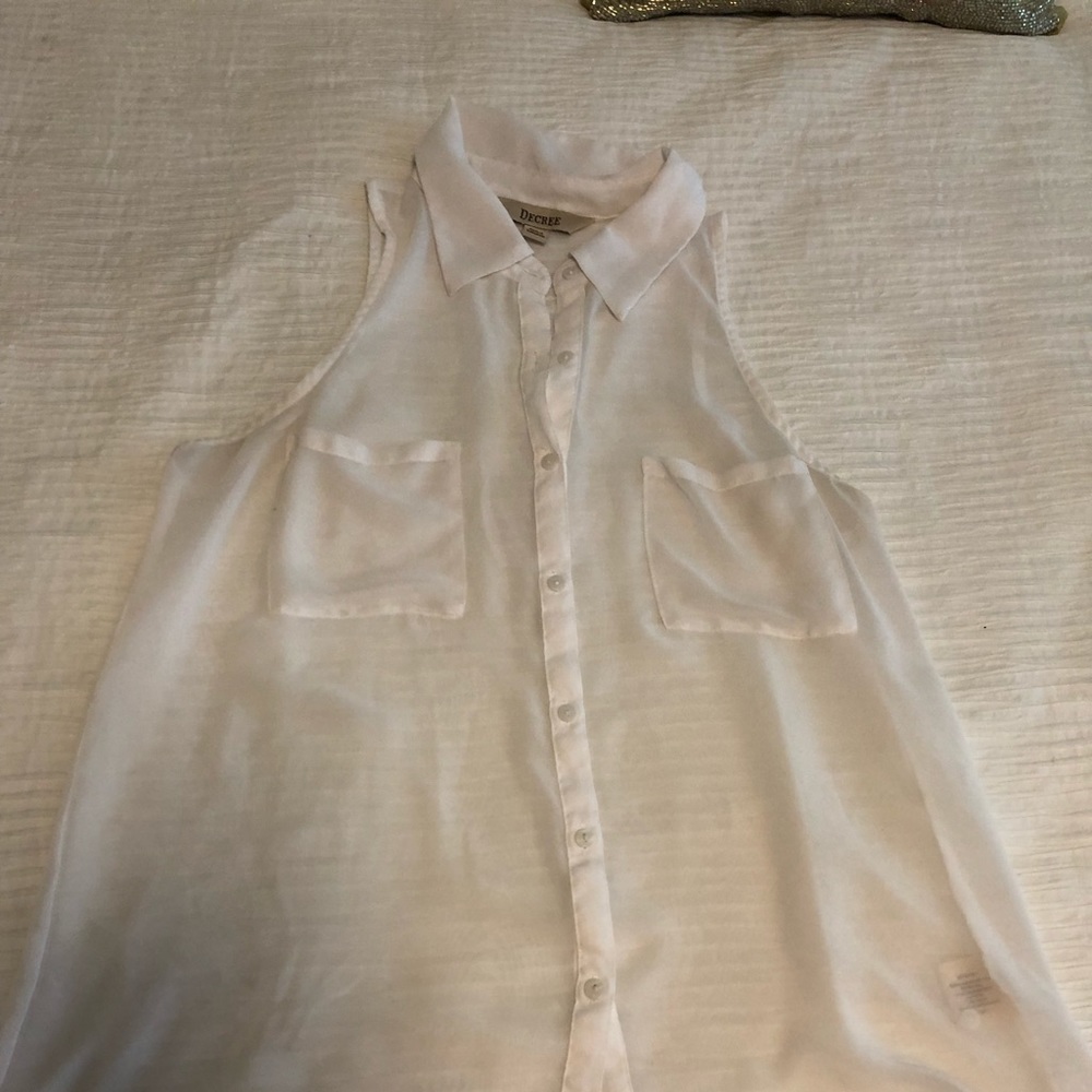 White sheer tank. Medium